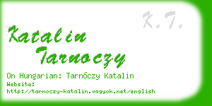 katalin tarnoczy business card